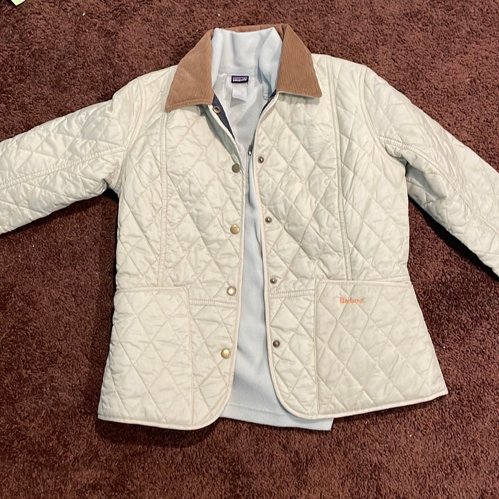 Patagonia Lightweight Zip Fleece Light Gray Womens Large